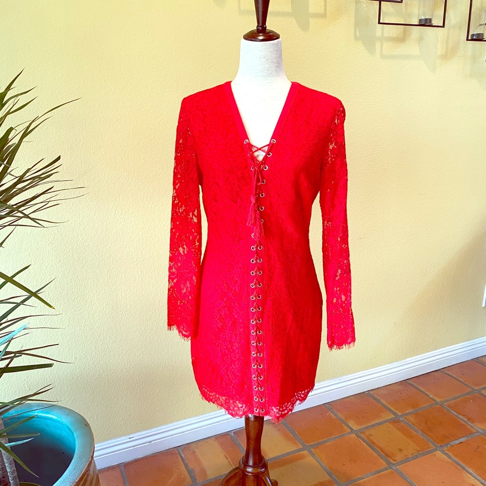 Guess, Long-Sleeve Lace Dress